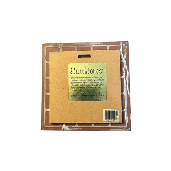 Vintage 1990 Earthtones Decorative Tile Art Signed RF - Picture 2 of 3
